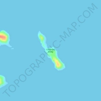 Mapa topográfico Calabagio Island, altitud, relieve
