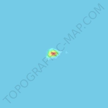 Mapa topográfico Magpeos Island, altitud, relieve
