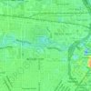 Mapa topográfico Buffalo Bayou Park, altitud, relieve