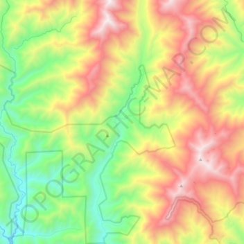 Mapa topográfico Shasta-Trinity National Forest, altitud, relieve