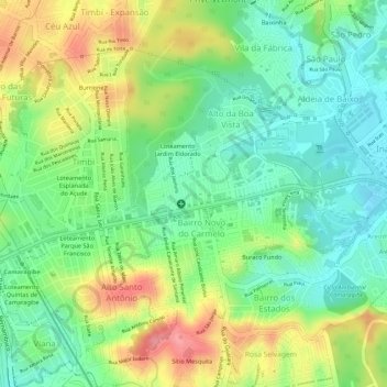 Mapa topográfico Quadra 17, altitud, relieve