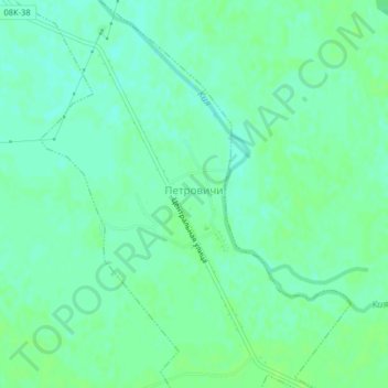 Mapa topográfico Петровичи, altitud, relieve