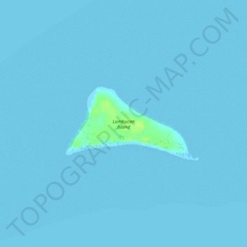 Mapa topográfico Lumbucan Island, altitud, relieve