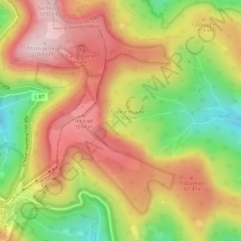 Mapa topográfico Wilder See, altitud, relieve