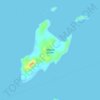 Mapa topográfico Sibauan Island, altitud, relieve