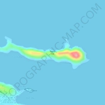 Mapa topográfico Thatch Cay, altitud, relieve
