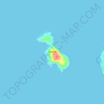 Mapa topográfico Isla Foca, altitud, relieve