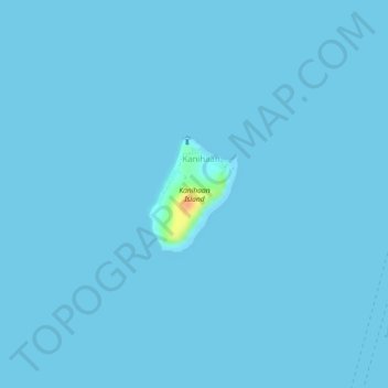 Mapa topográfico Kanihaan Island, altitud, relieve