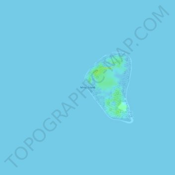 Mapa topográfico Minis Island, altitud, relieve
