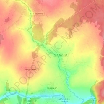 Mapa topográfico Рассоха, altitud, relieve