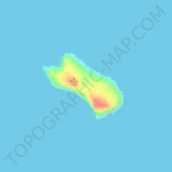 Mapa topográfico Dequey Island, altitud, relieve