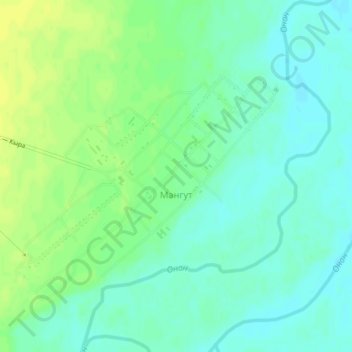Mapa topográfico Mangut, altitud, relieve