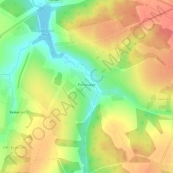 Mapa topográfico Пятницкое, altitud, relieve