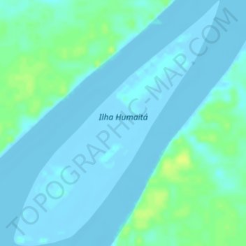 Mapa topográfico Ilha Humaitá, altitud, relieve