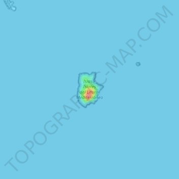 Mapa topográfico Isla Grosa, altitud, relieve