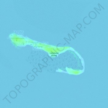 Mapa topográfico Laminusa Island, altitud, relieve