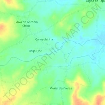 Mapa topográfico Riacho dos Poções, altitud, relieve