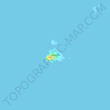 Mapa topográfico Saba Island, altitud, relieve
