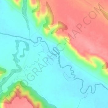 Mapa topográfico Qu'Appelle River, altitud, relieve