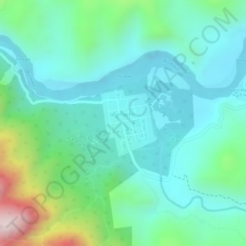 Mapa topográfico Tomachi, altitud, relieve