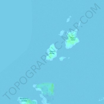 Mapa topográfico Silagon Island, altitud, relieve