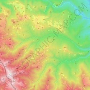 Mapa topográfico Тхач, altitud, relieve