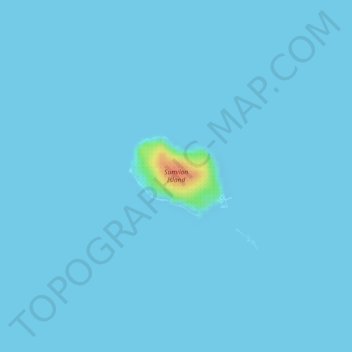 Mapa topográfico Sumilon Island, altitud, relieve