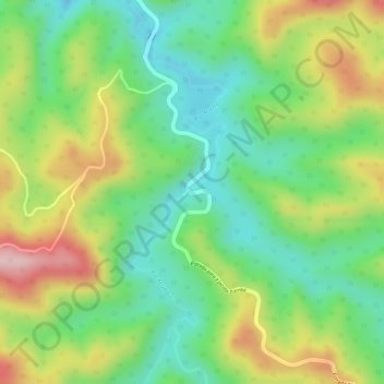 Mapa topográfico Rio Açungui, altitud, relieve