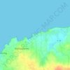 Mapa topográfico Poulfoën, mapa de relieve, mapa de altitud