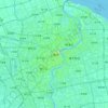 Mapa topográfico Shanghái, mapa de relieve, mapa de altitud