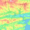 Mapa topográfico Cork, mapa de relieve, mapa de altitud