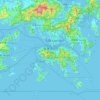 Mapa topográfico Hong Kong, mapa de relieve, mapa de altitud