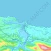 Mapa topográfico Ribadesella, altitud, relieve