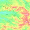 Mapa topográfico Aroche, altitud, relieve