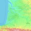 Mapa topográfico Aquitaine, altitud, relieve