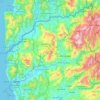 Mapa topográfico Viana do Castelo, mapa de relieve, mapa de altitud