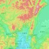 Mapa topográfico Kioto, altitud, relieve