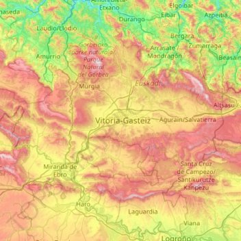 mapa topografico alava Mapa topográfico Álava, altitud, relieve