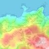 Mapa topográfico Caión, relieve, altitud