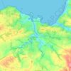 Mapa topográfico Douarnenez, mapa de relieve, mapa de altitud