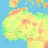 Mapa topográfico Sahara, altitud, relieve
