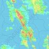 Mapa topográfico Leyte, mapa de relieve, mapa de altitud