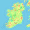 Mapa topográfico Ireland, mapa de relieve, mapa de altitud