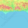 Mapa topográfico Malibu, mapa de relieve, mapa de altitud