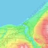 Mapa topográfico Cleveland, mapa de relieve, mapa de altitud
