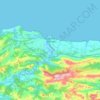Mapa topográfico Ribadesella, altitud, relieve