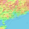 Mapa topográfico Provincia de Cantón, mapa de relieve, mapa de altitud