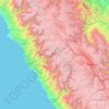 Mapa topográfico Lima, mapa de relieve, mapa de altitud