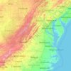 Mapa topográfico Virginia, mapa de relieve, mapa de altitud