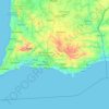 Mapa topográfico Algarve, altitud, relieve